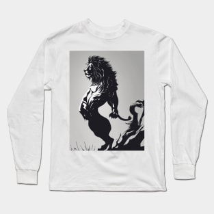 Lion Shadow Silhouette Anime Style Collection No. 193 Long Sleeve T-Shirt